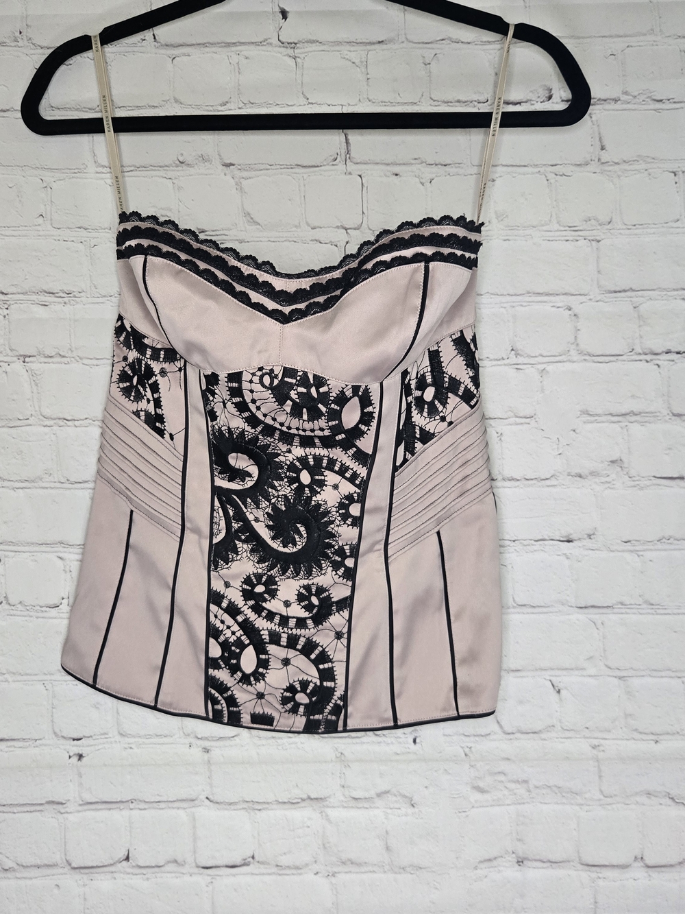 Karen Millen Y2k Euro Fairy Corset Lace Empire Top Sz 8 Dark Romantic Whimsigoth